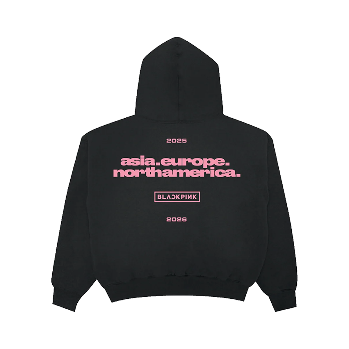 BLACKPINK Continent Logo Hoodie Black - Image 2