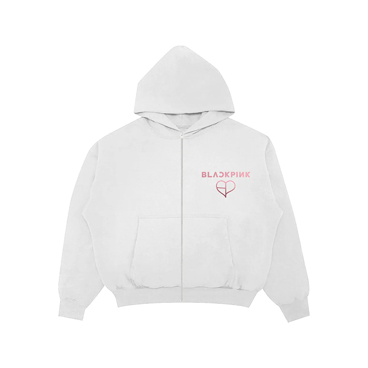 BLACKPINK Foil Zip Hoodie White